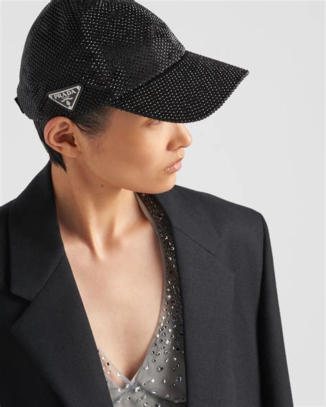 prada crystal cap|Crystal Duchesse baseball cap with crystals .